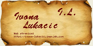 Ivona Lukačić vizit kartica